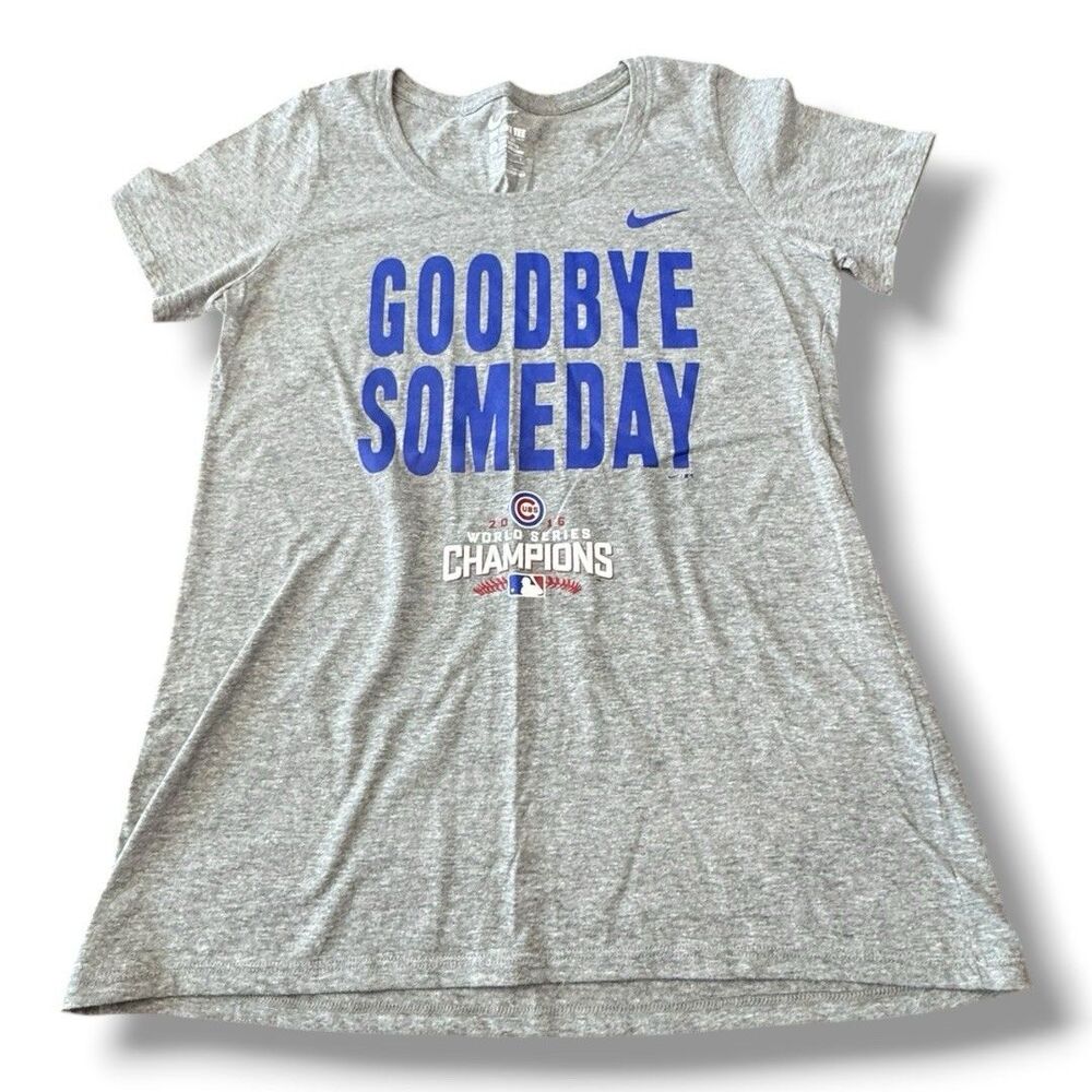 Nike Tee MLB Chicago Cubs World Series Champions T-Shirt Athletic Women’s Sz L